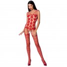 Passion Woman Bs067 Bodystocking, Red One Size
