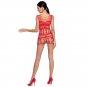 Passion Woman Bs089 Bodystocking, Red One Size