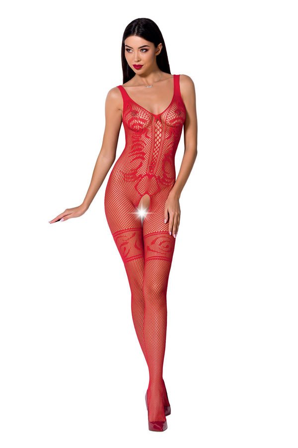 Passion Woman Bs069 Bodystocking, Red One Size