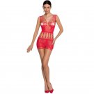 Passion Woman Bs090 Bodystocking, Red One Size