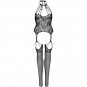 Leg Avenue Floral Lace Net Bodystocking One Size