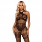 Leg Avenue Net Halter Bodystocking One Size - Black