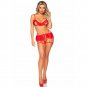 Leg Avenue Three Pieces Set Bra, G-string And Garter Belt