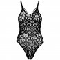 Leg Avenue Seamless Scroll Lace Teddy - Black