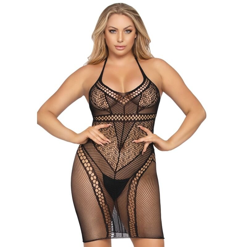 Leg Avenue Multi Net Mini Dress One Size, Black