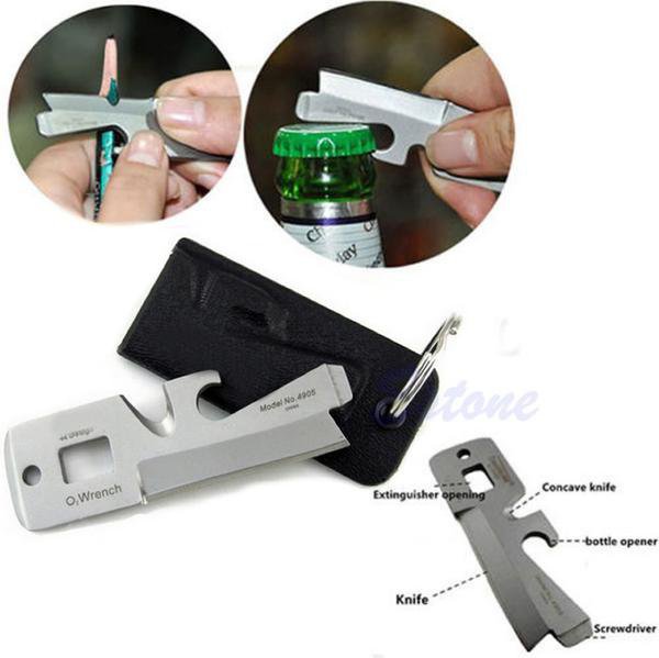 5 in 1 Stainless Multi-Purpose Survival Tool Key Ring
