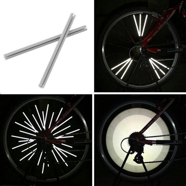 Bicycle Wheel Spoke Reflector with Warning Strip