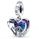 Disney Pixar Eve Glow & Wall-E Dangle Charm for Pandora Bracelet Women Jewelry