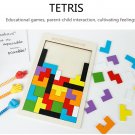 Classic toys Wooden tetris puzzles 3d children building blocks puzzle pieces Educational toys