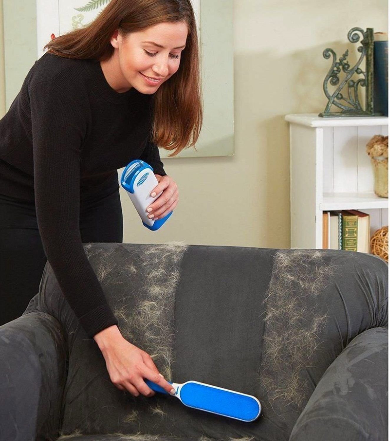 NEW 2 in 1 Dry Cloth Remover Dust Brush Cleaning Cloth Fluff Brush Free