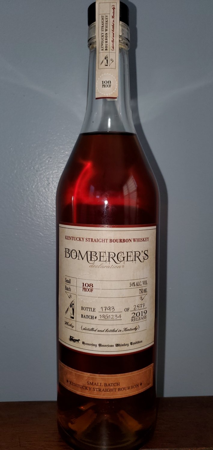 bombergers declacration kentucky straight bourbon whisky