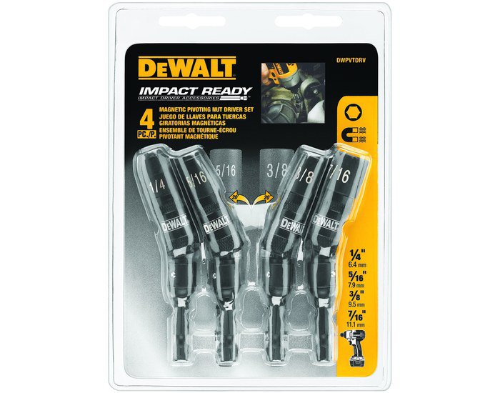 Dewalt DWPVTDRV Impact Ready Pivoting Nut Driver Set - 3 1/2 in - 06584
