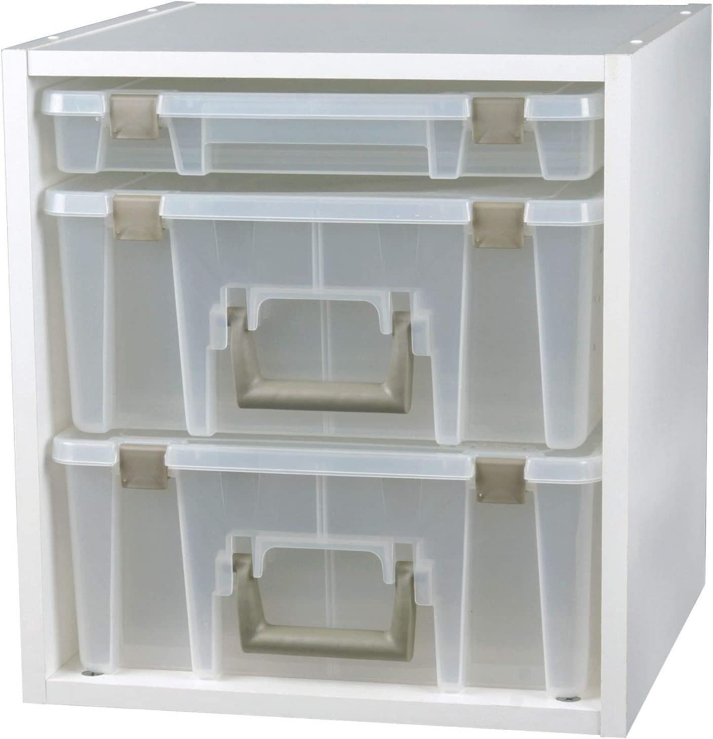 ArtBin 6855SC Super Satchel Cube - Pre-Drilled Holes, 6 Rail Set, Customizable, White