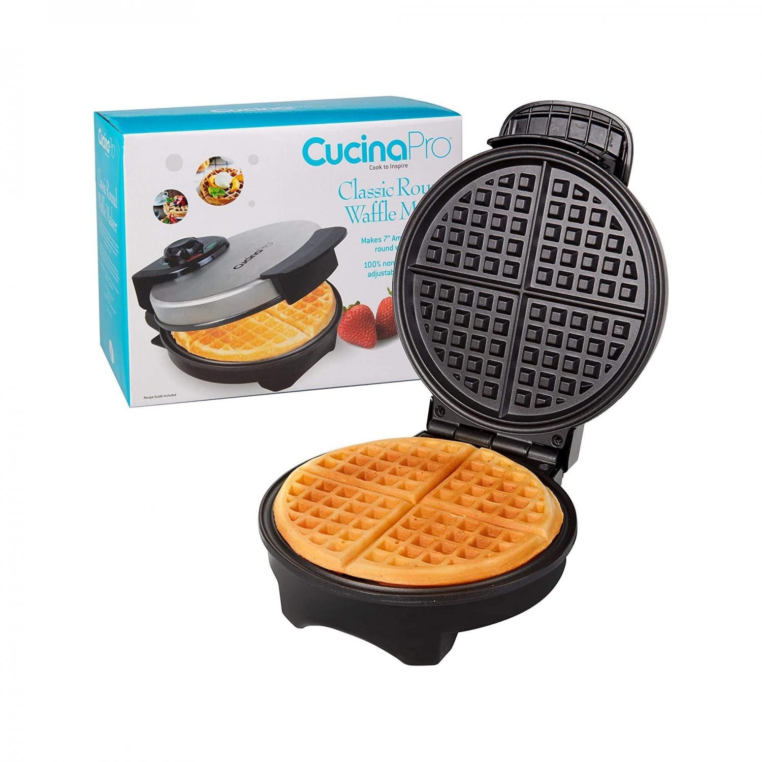Waffle Maker by Cucina Pro - Non-Stick Waffler Iron with Adjustable Browning Control