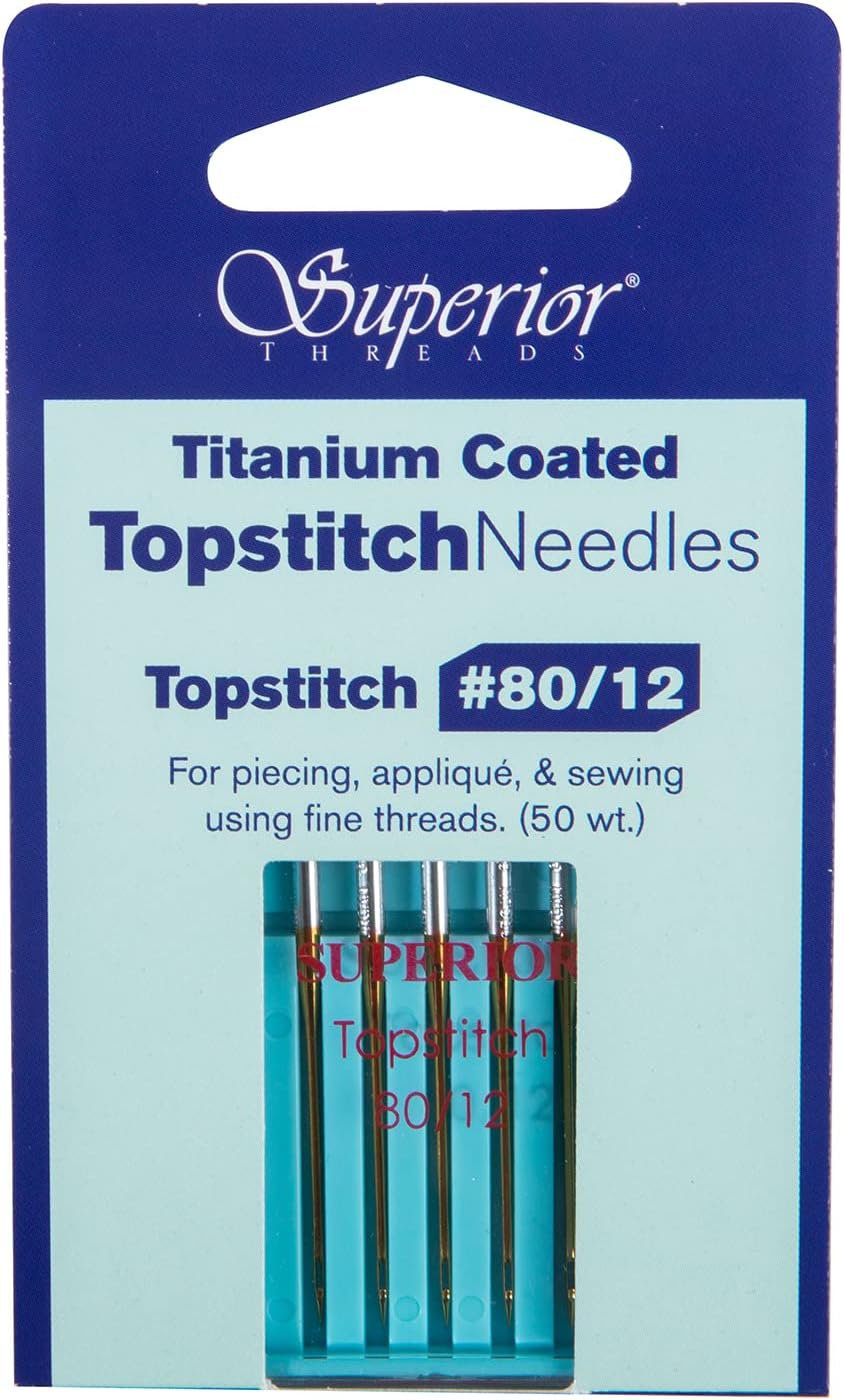 Superior Threads - Topstitch Titanium Coated Sewing Needles #80/12