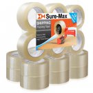 Sure-Max 18 Rolls Carton Sealing Clear Packing Tape Box Shipping - 2 mil 2" x 110 Yards