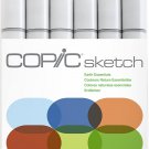 Copic Sketch Alcohol Markers, 6 Color Dual Tip Art Marker Set - Earth Essential