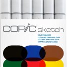 Copic Sketch Alcohol Markers, 6 Color Dual Tip Art Marker Set - Bold Primaries