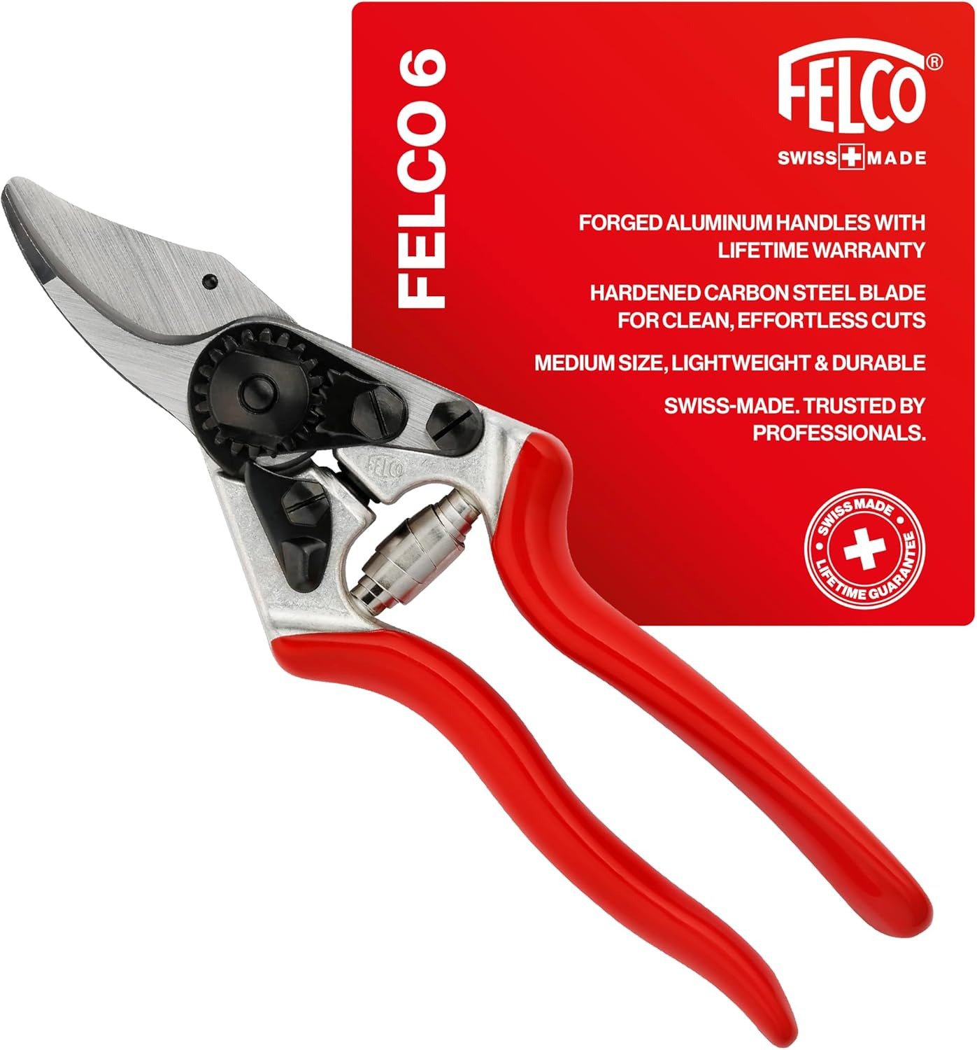 Felco F6 Pruning Shears &acirc;�� 7.7in Swiss-Made Garden Clippers for Medium Hands