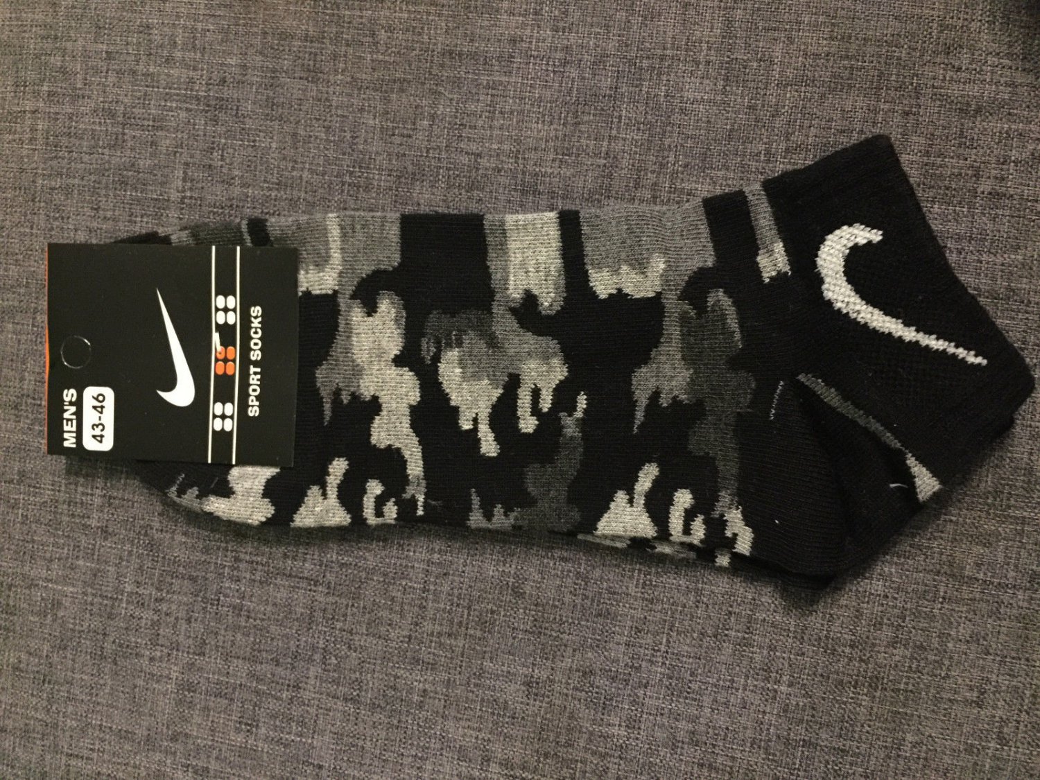 Nike BLACK Camouflage socks,camo, military, army print for men, kids low cut