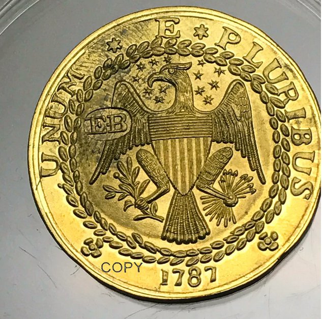 Souvenir 1787 The Brasher Doubloon EB on Breast Brass - FREE SHIPPING