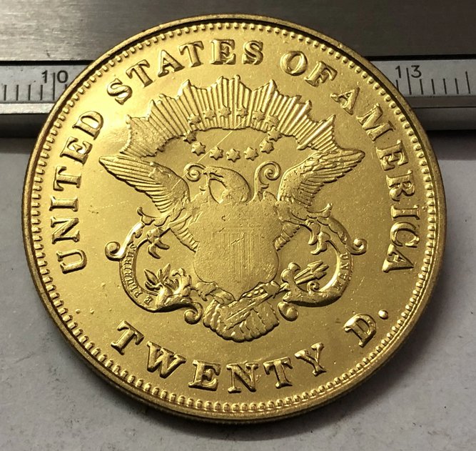 Souvenir USA 1849 Liberty Head 20 Gold Plated FREE SHIPPING