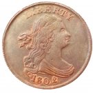 Souvenir USA 1802 Draped Bust Half Cent  Copper - Free Shipping