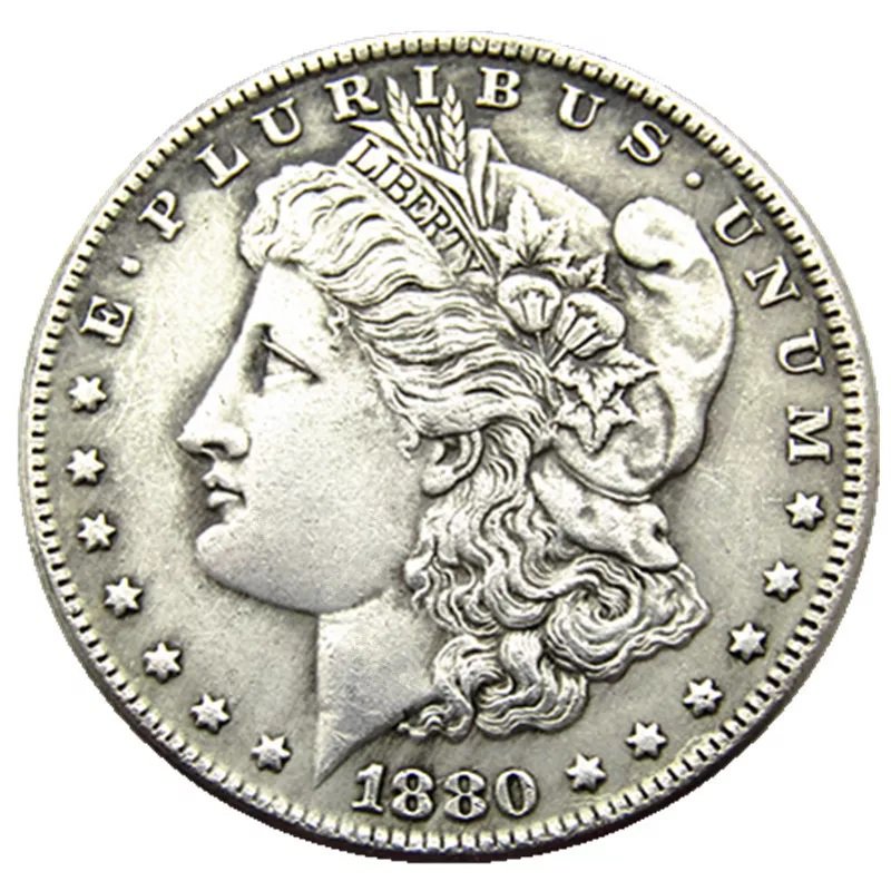 Souvenir 1880 CC Morgan Dollar Silver Plated Hand Made Coin - Free Shipping