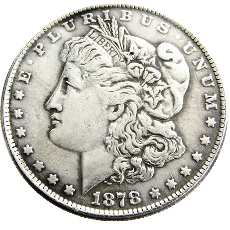 Souvenir 1878 Morgan Dollar Silver Plated Hand Made Coin - Free Shipping