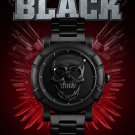 Crazy Black Skull Head Stainless Steel Quartz Waterproof Watch Free Shipping