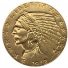1912 P Indian Head Half Eagle Five Dollars Golden Plated - FREE SHIPPING