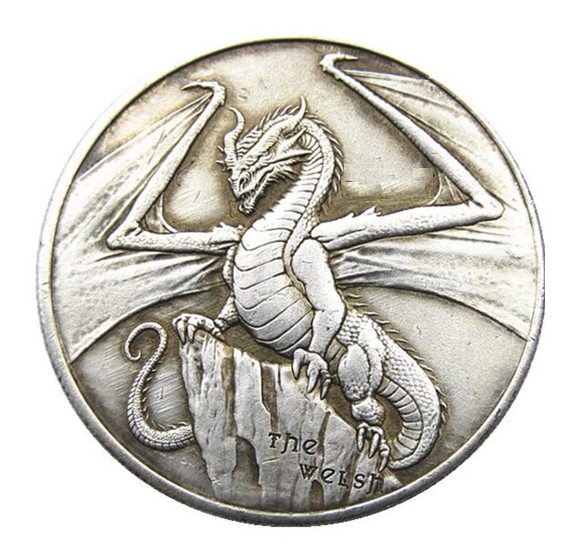 Hobo Dragon The Welsh Morgan Dollar Souvenir Coin- FREE SHIPPING