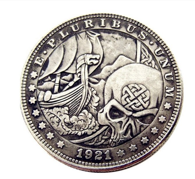 Hobo Skull Pirate Morgan Dollar Souvenir Coin- FREE SHIPPING