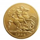 1904 King Edward VII Matt SovereighOVEREIGN Souvenir Coin Gold Plated - FREE SHIPPING