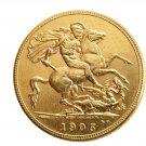 1905 King Edward VII Matt SovereighOVEREIGN Souvenir Coin Gold Plated - FREE SHIPPING