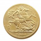 1906 King Edward VII Matt SovereighOVEREIGN Souvenir Coin Gold Plated - FREE SHIPPING