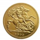 1909 King Edward VII Matt SovereighOVEREIGN Souvenir Coin Gold Plated - FREE SHIPPING