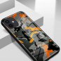 Orange Camouflage Military Glass Iphone Case 11 / 12 / 13 / Mini / Pro / ProMax Free Shipping