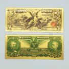 1896 $5 Bill Gold Foil USA Old Papper Dollar Banknote Free Shipping