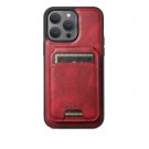 Red Lether Card Bag Wireless Charging Iphone 14 15 Samsung 22 23 Google Pixel 8 Case
