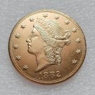 1882 Liberty Head Gold Plated USA $20 Dollar Souvenir Coun - free shipping