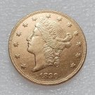 1890 Liberty Head Gold Plated USA $20 Dollar Souvenir Coun - free shipping