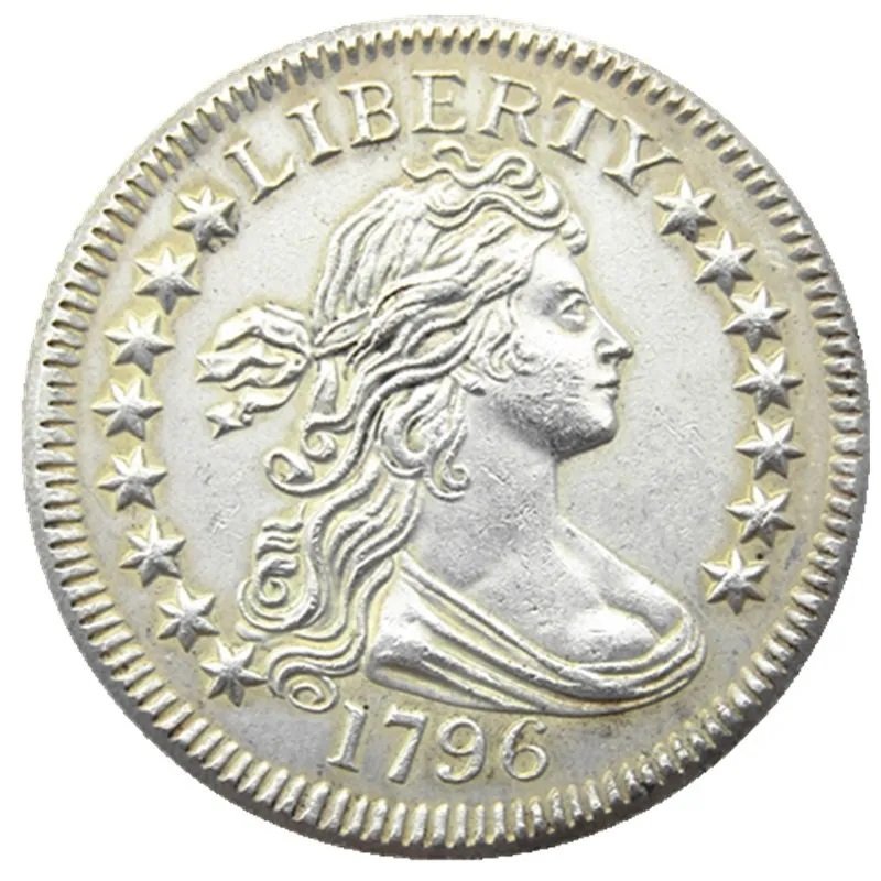 1796 Draped Bust Quarter Dollar Silver Plated Souvenir Coun - free shipping