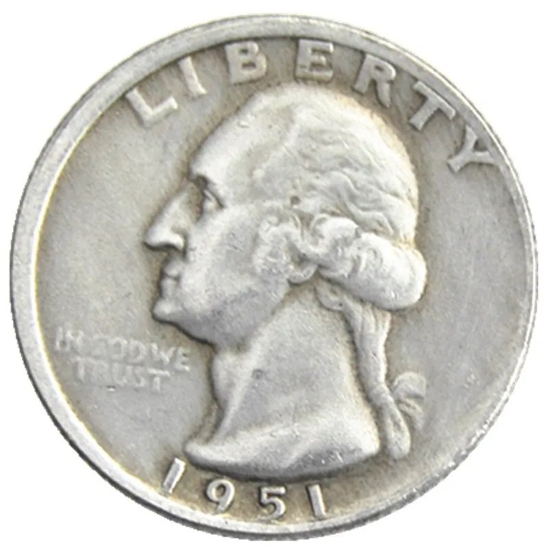 1951 D Washington Quarter Dollar Silver Plated Souvenir Coin - FREE SHIPPING