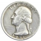 1951 D Washington Quarter Dollar Silver Plated Souvenir Coin - FREE SHIPPING
