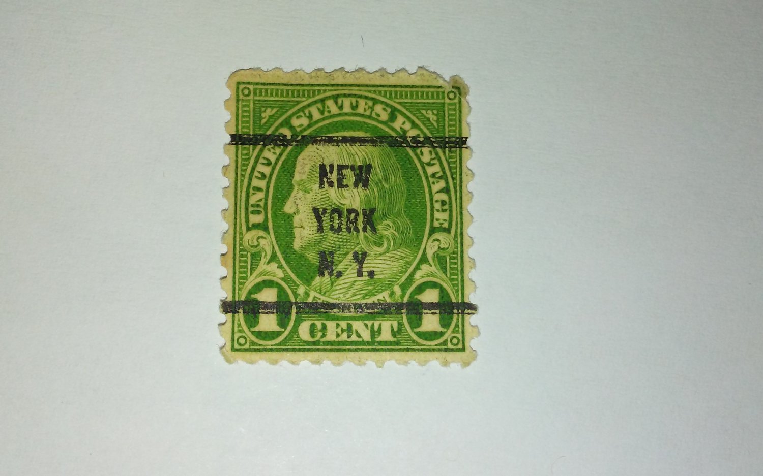 Benjamin Franklin 1 cent stamp Pre-Cancel