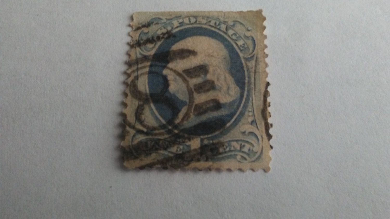 Benjamin Franklin 1 cent stamp used 1879 never hinged