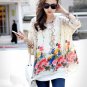 Summer Bohemian Floral Print Chiffon Blouse For Women Floral Print -XL