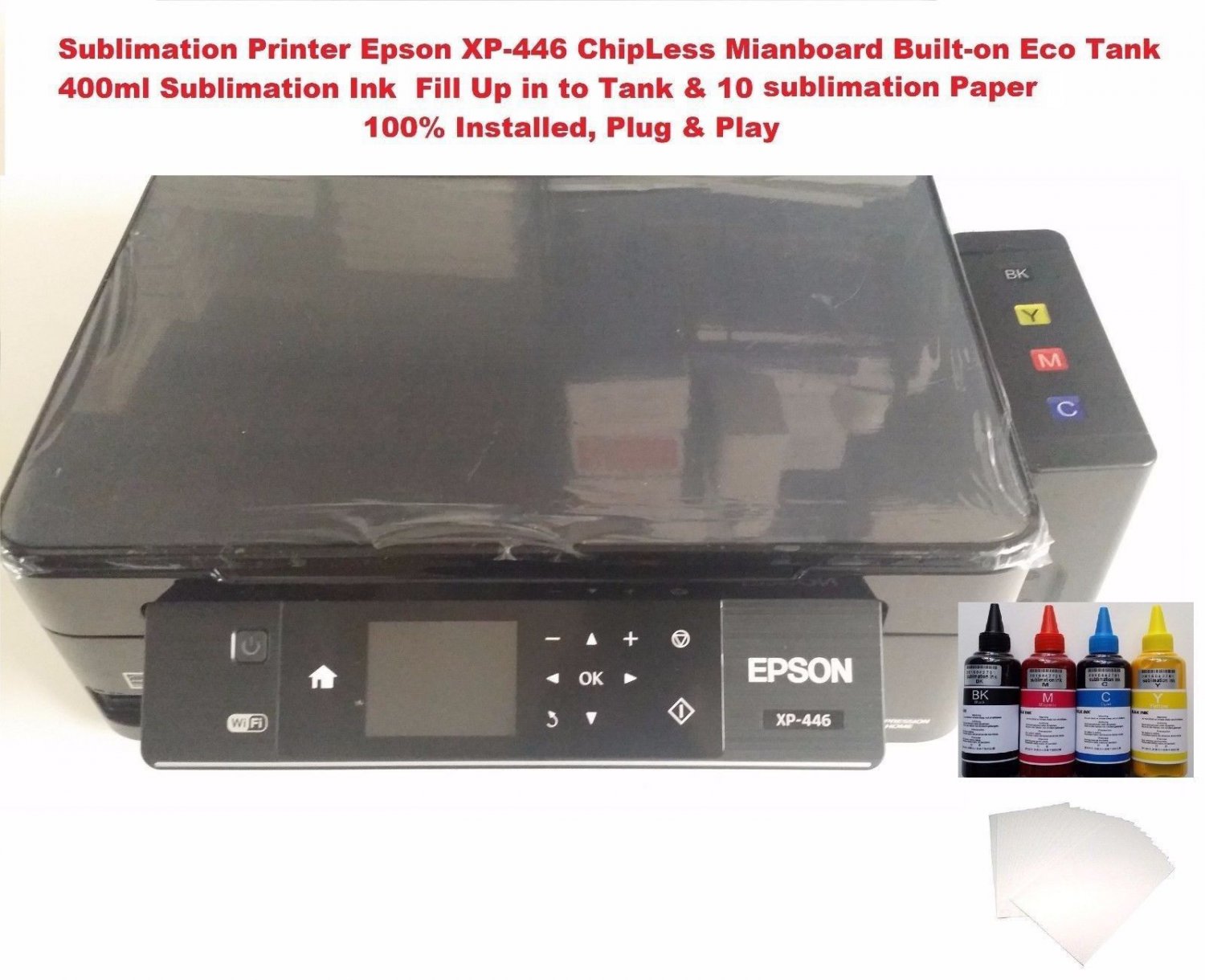 Epson XP446 Sublimation ChipLess ink Tank Printer
