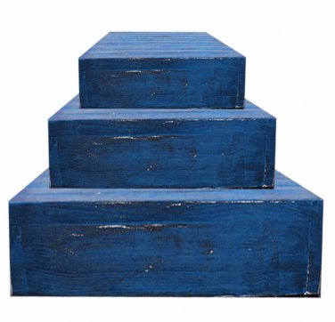 3 Tier Wedding Bridal Party Wood / Wooden Cake Stand Display / Serving - Blue Di
